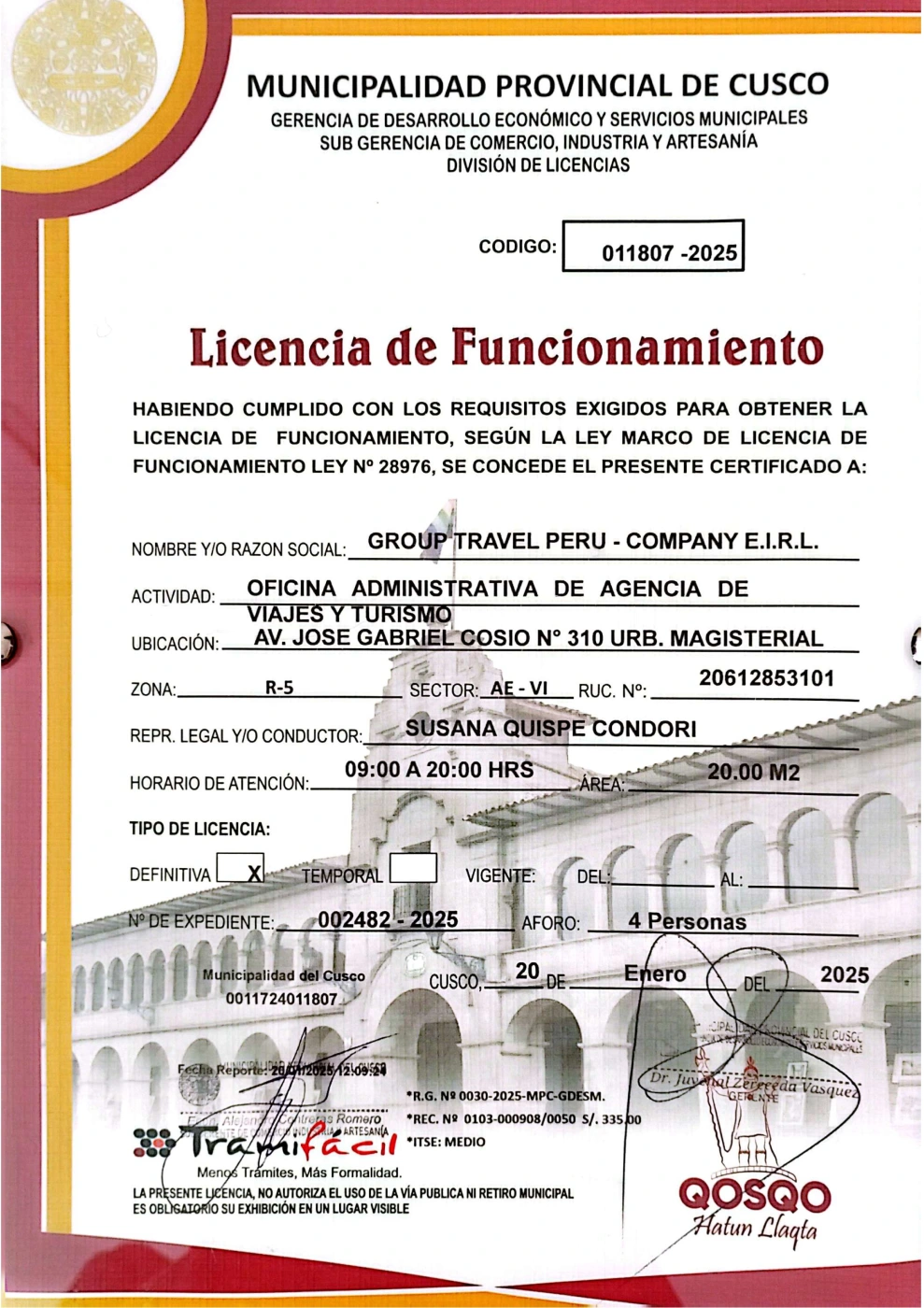 Licencia de Funcionamiento
