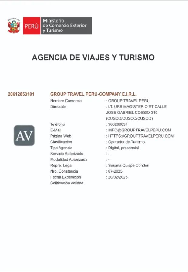 Certificado MINCETUR